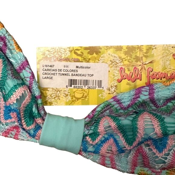 Luli Fama Caricias de‎ Colores Bikini Top nwt - Picture 3 of 5